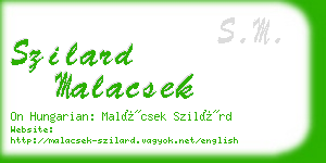 szilard malacsek business card